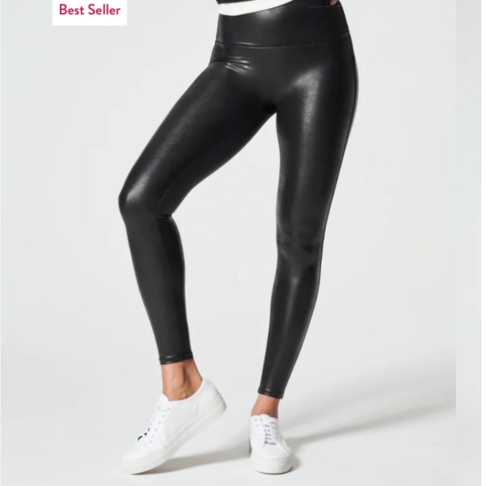 Spanx Faux Leather Leggings, Size Large. Worn Once.